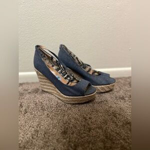 Women's Blue Wedge Espadrilles